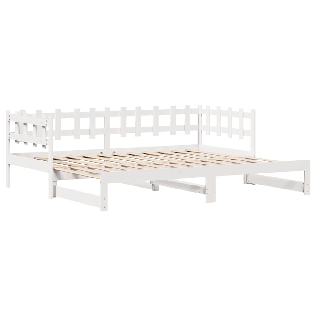 Daybed with Trundle and Drawers without Mattress White 80x200 cm
