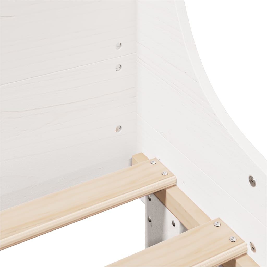Bed Frame without Mattress White 135x190 cm Double Solid Wood Pine
