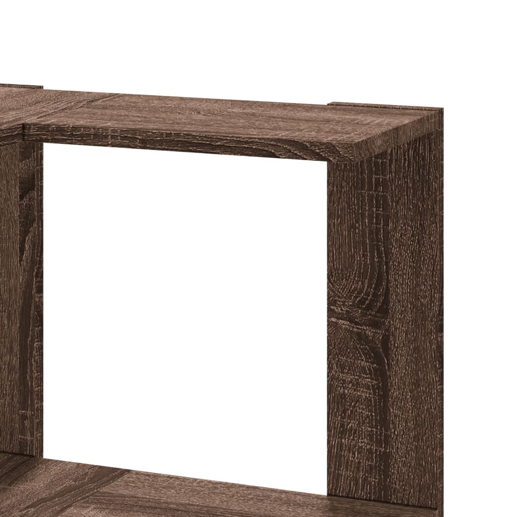 Corner Bookcase 3-Tier Brown Oak 50x50x102 cm Engineered Wood