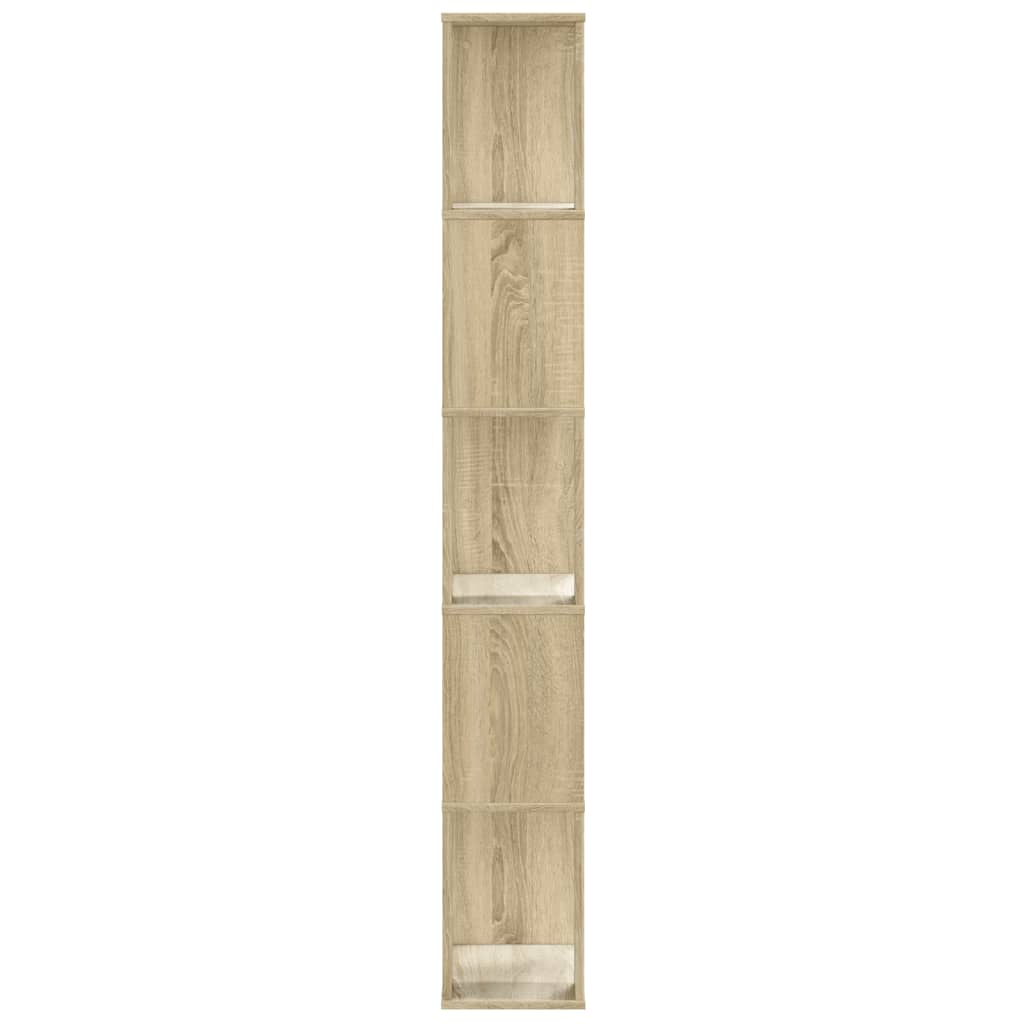 Bookcase 5-Tier Sonoma Oak 45x23.5x162.5 cm Engineered Wood