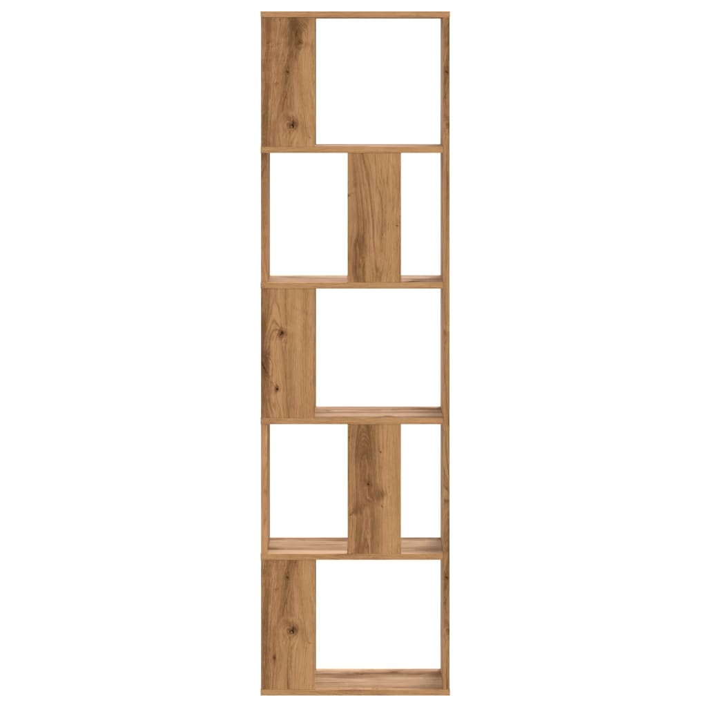 Bookcase 5-Tier Artisian Oak 45x23.5x162.5 cm Engineered Wood