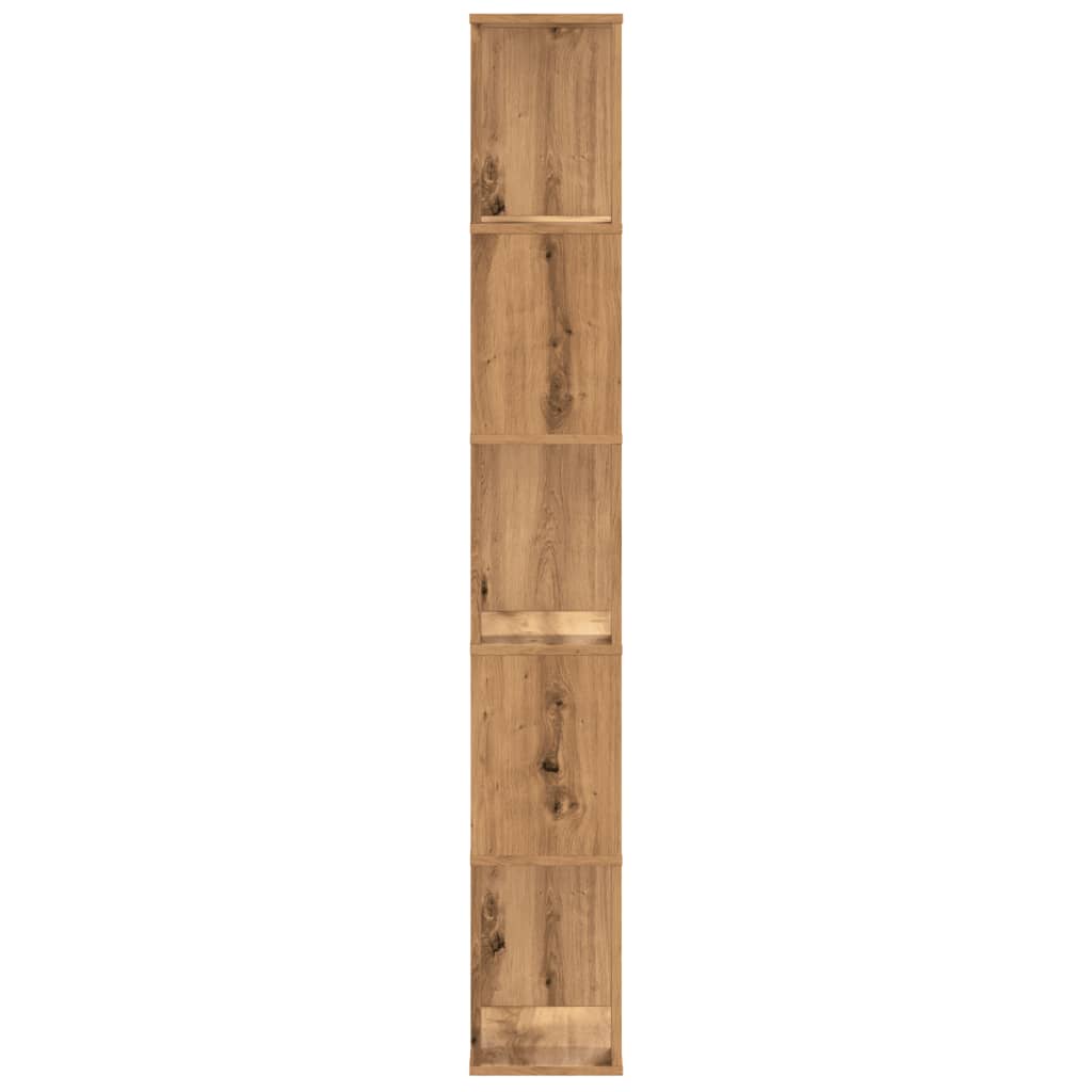 Bookcase 5-Tier Artisian Oak 45x23.5x162.5 cm Engineered Wood
