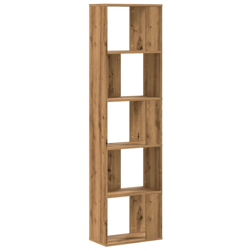 Bookcase 5-Tier Artisian Oak 45x23.5x162.5 cm Engineered Wood