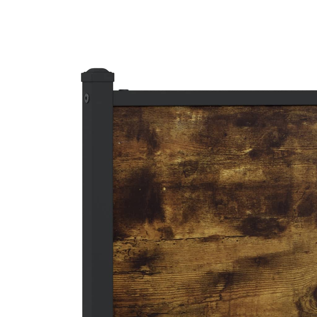 Metal Bed Frame without Mattress Smoked Oak 80x200 cm