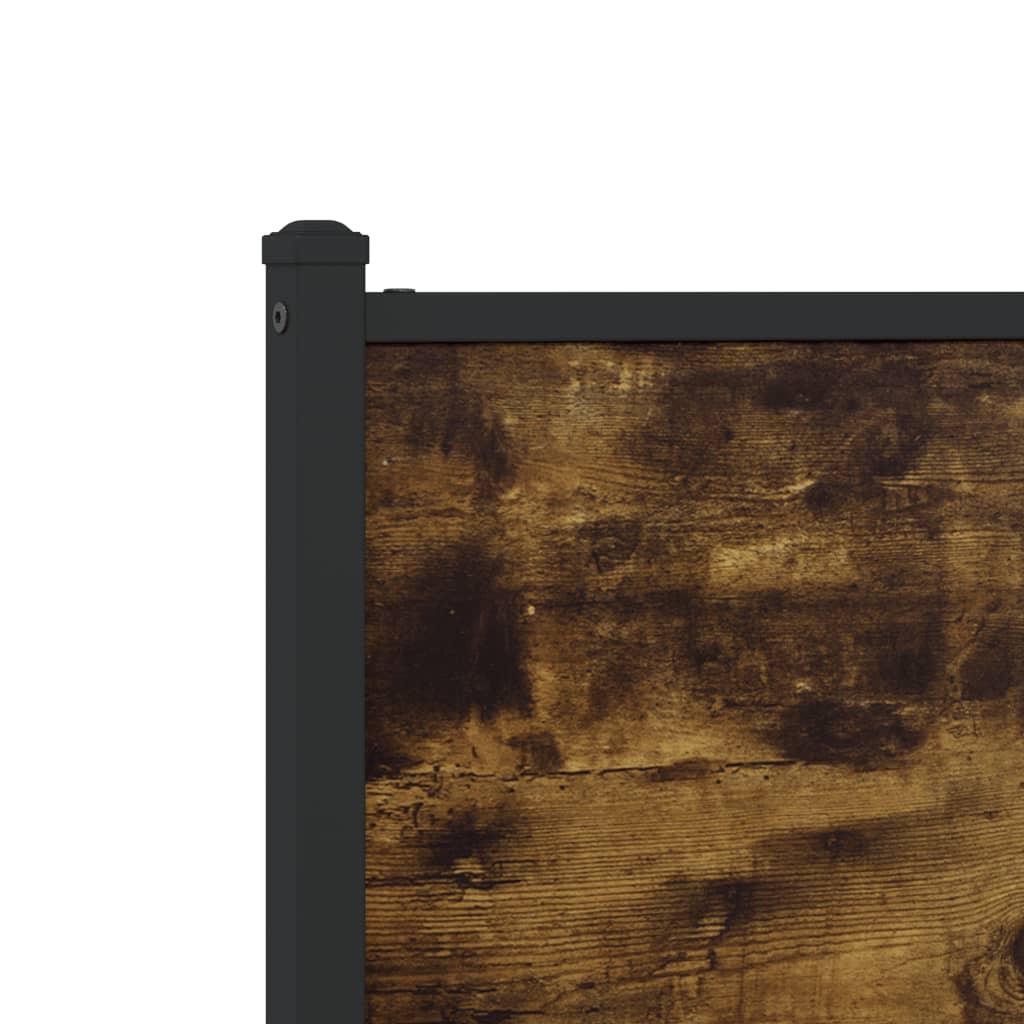 Metal Bed Frame without Mattress Smoked Oak 150x200 cm King Size