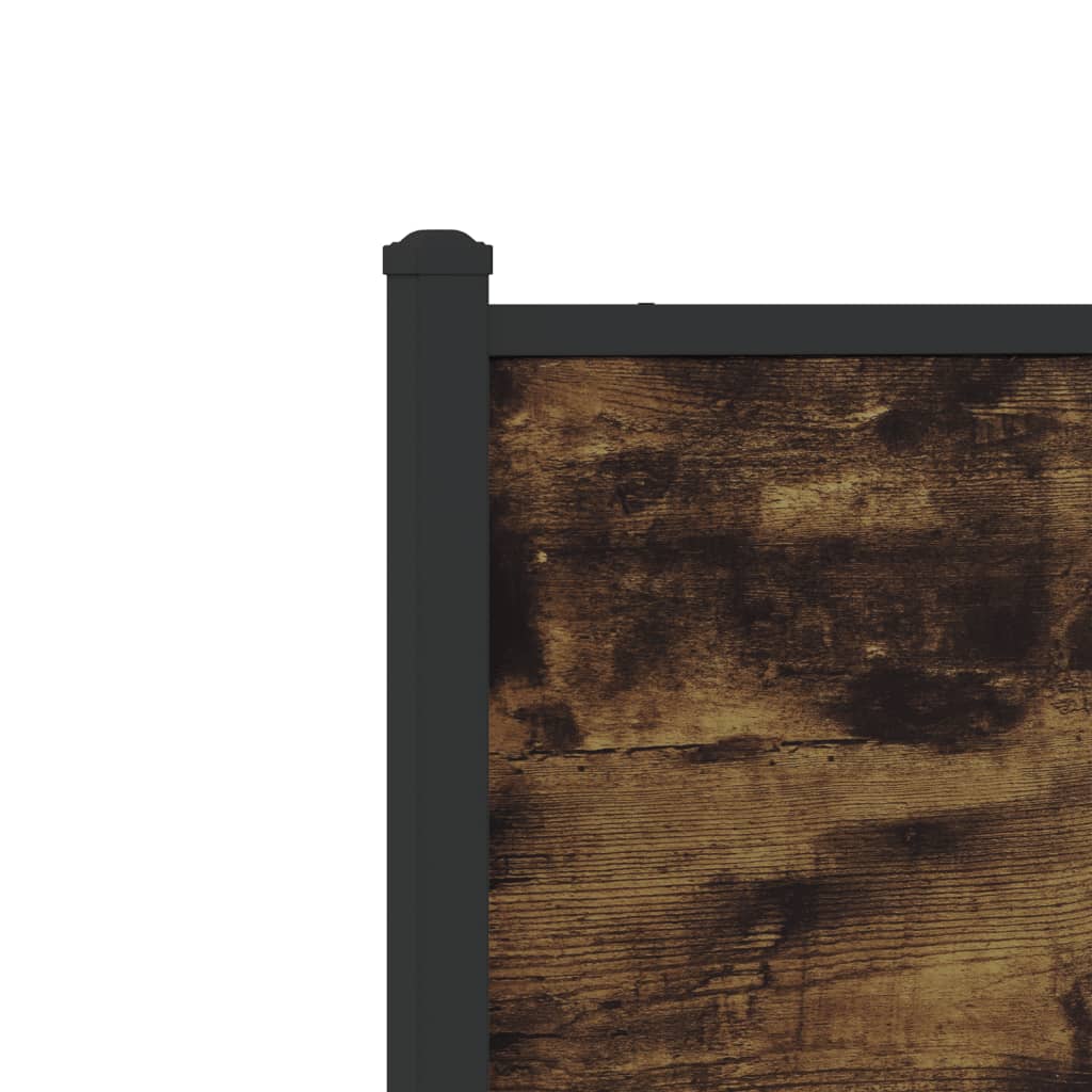 Metal Bed Frame without Mattress Smoked Oak 90x200 cm