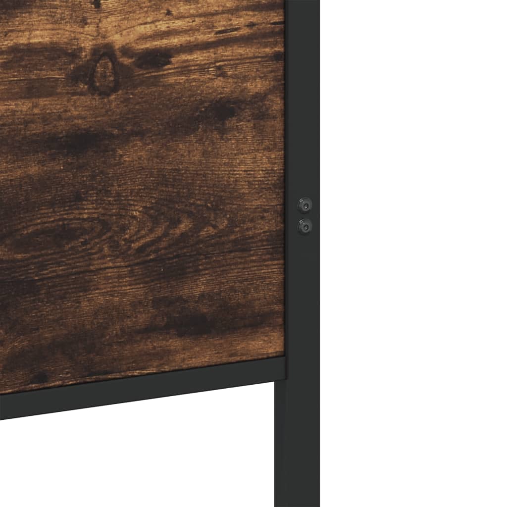 Metal Bed Frame without Mattress Smoked Oak 120x200 cm