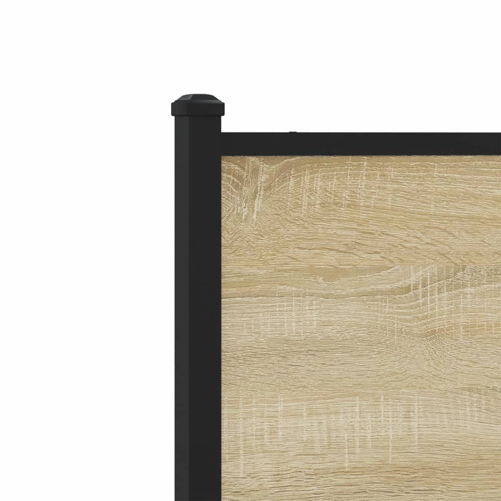 Metal Bed Frame without Mattress Sonoma Oak 107x203 cm