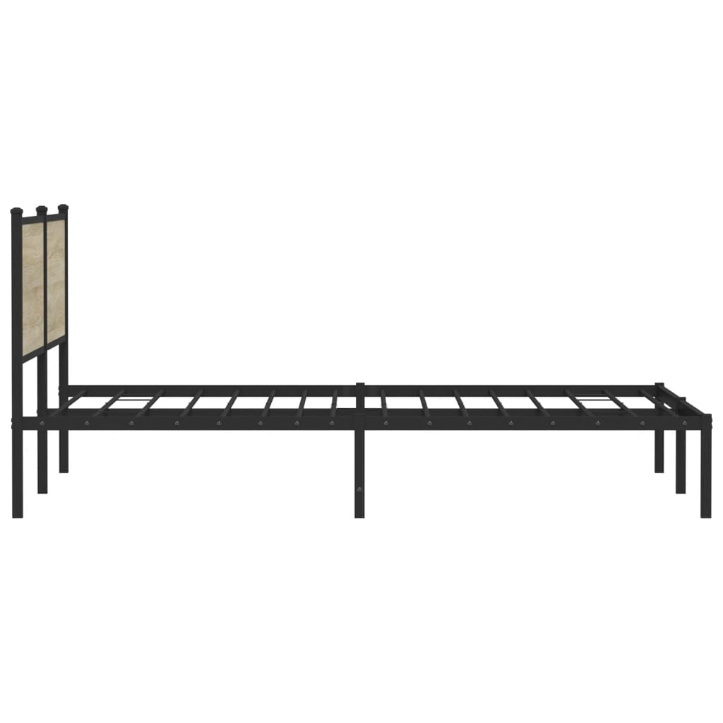 Metal Bed Frame without Mattress Sonoma Oak 180x200 cm Super King