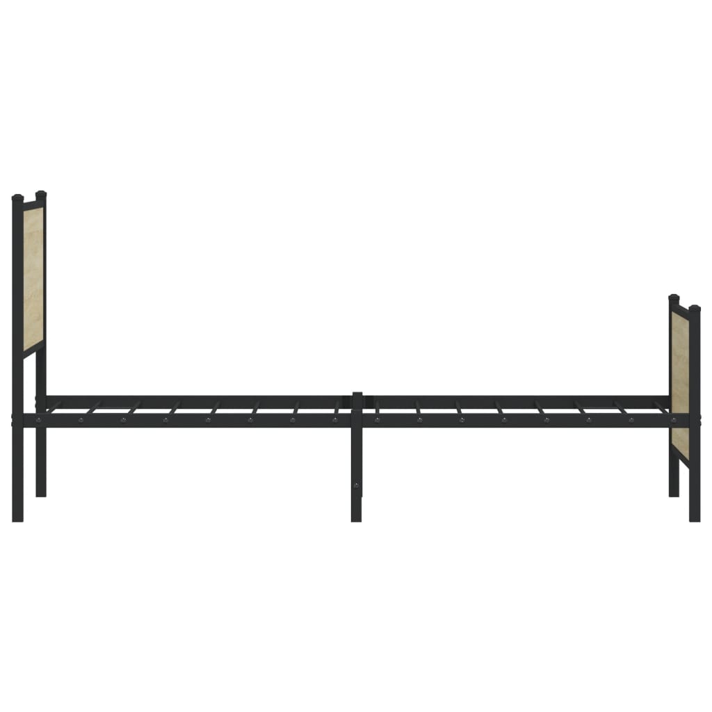 Metal Bed Frame without Mattress Sonoma Oak 120x200 cm