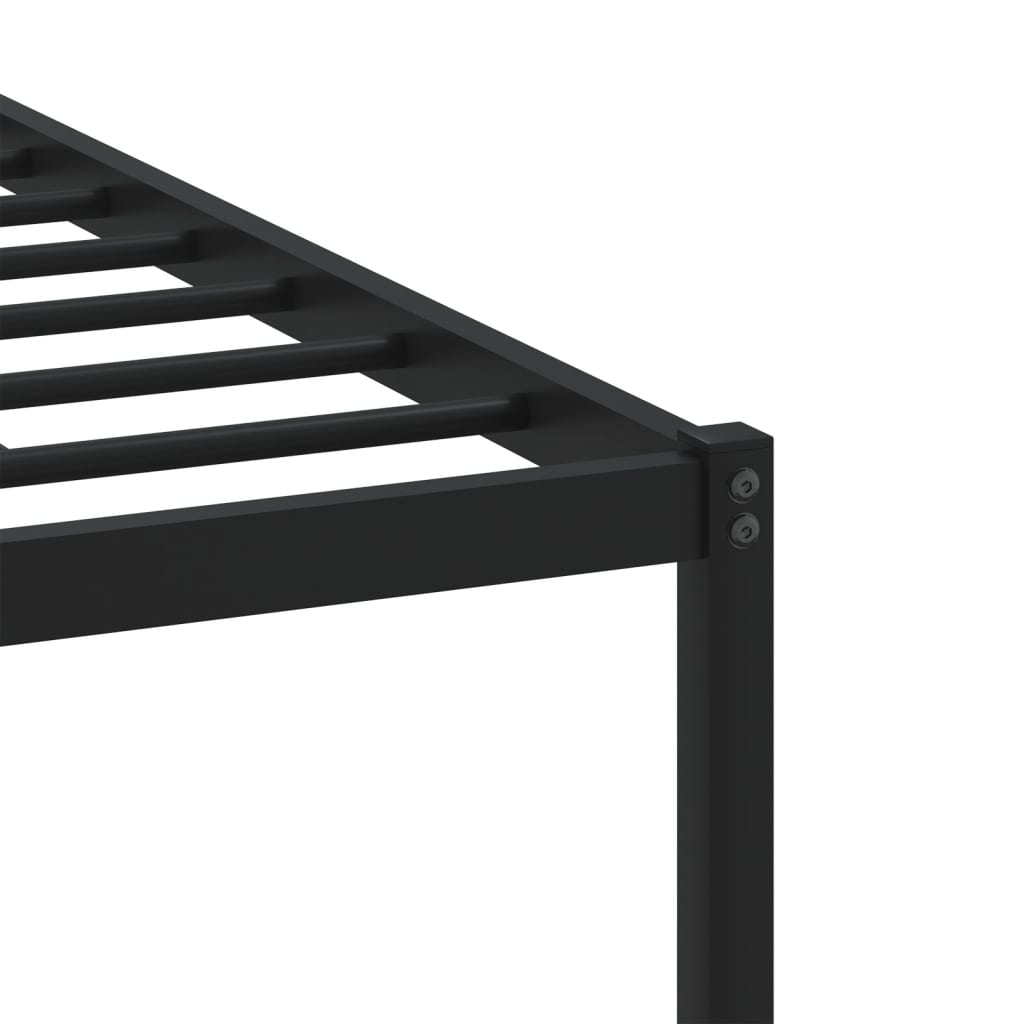 Metal Bed Frame without Mattress Brown Oak 150x200 cm King Size