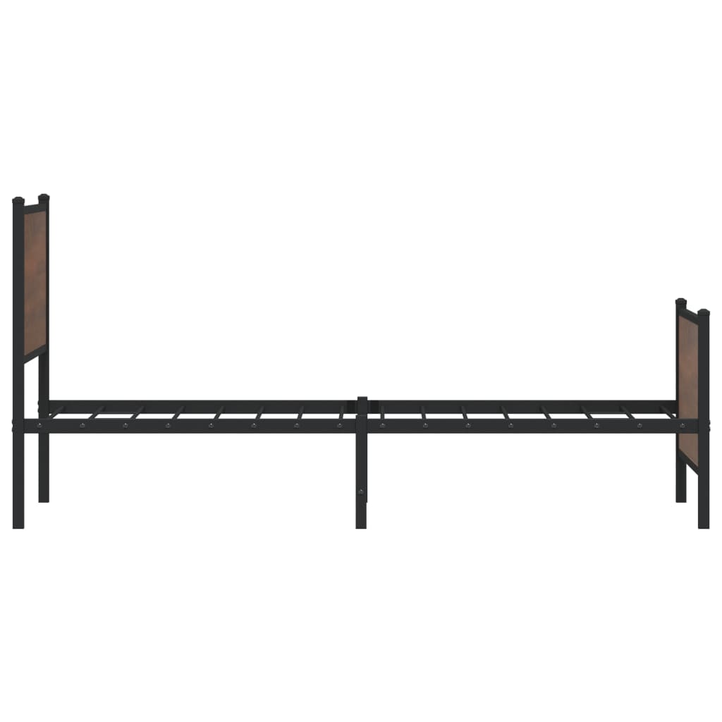 Industrial Wooden Single Size 90cm Bed Frame Base With Headboard & Footboard