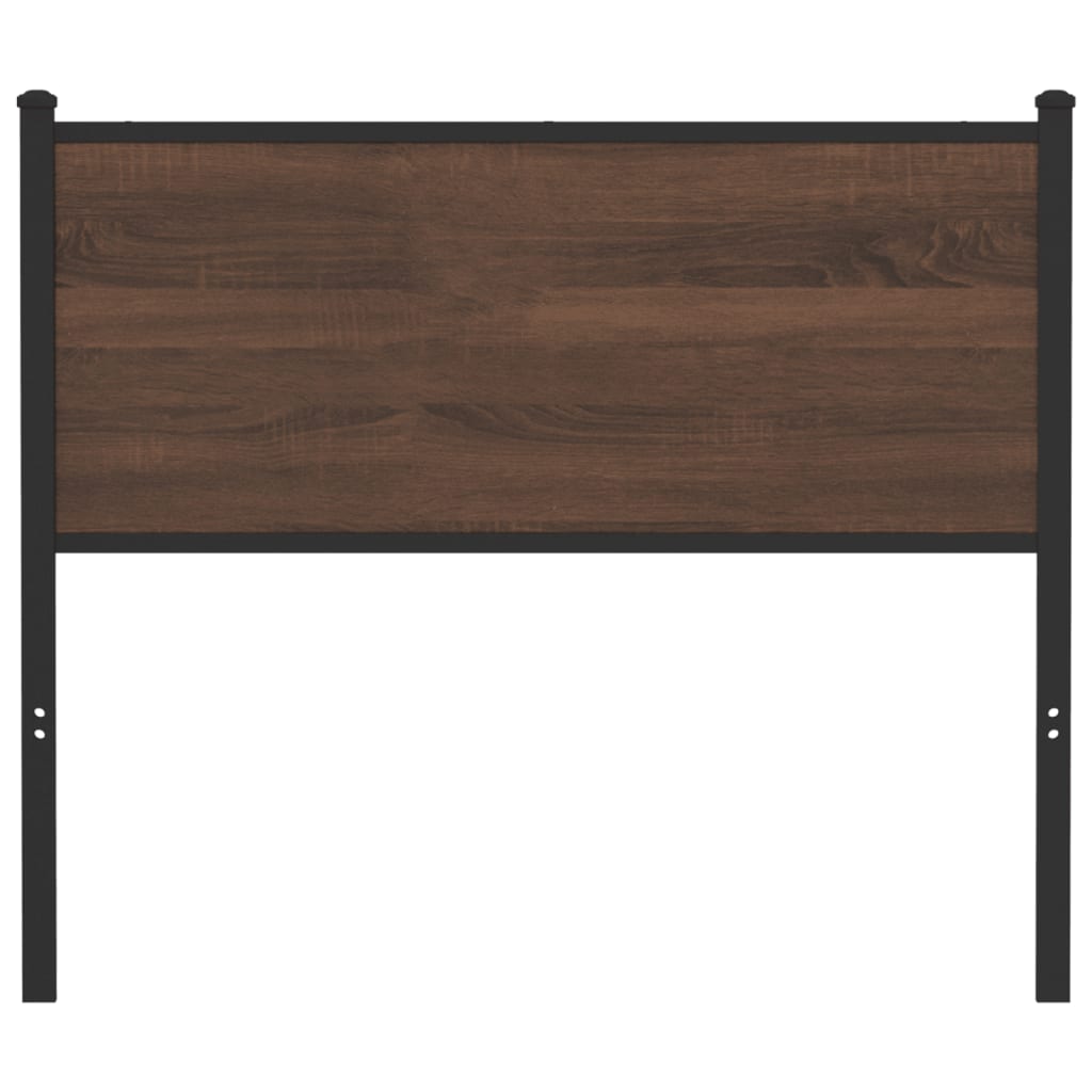 Headboard Brown Oak 100 cm Engineered Wood and Steel