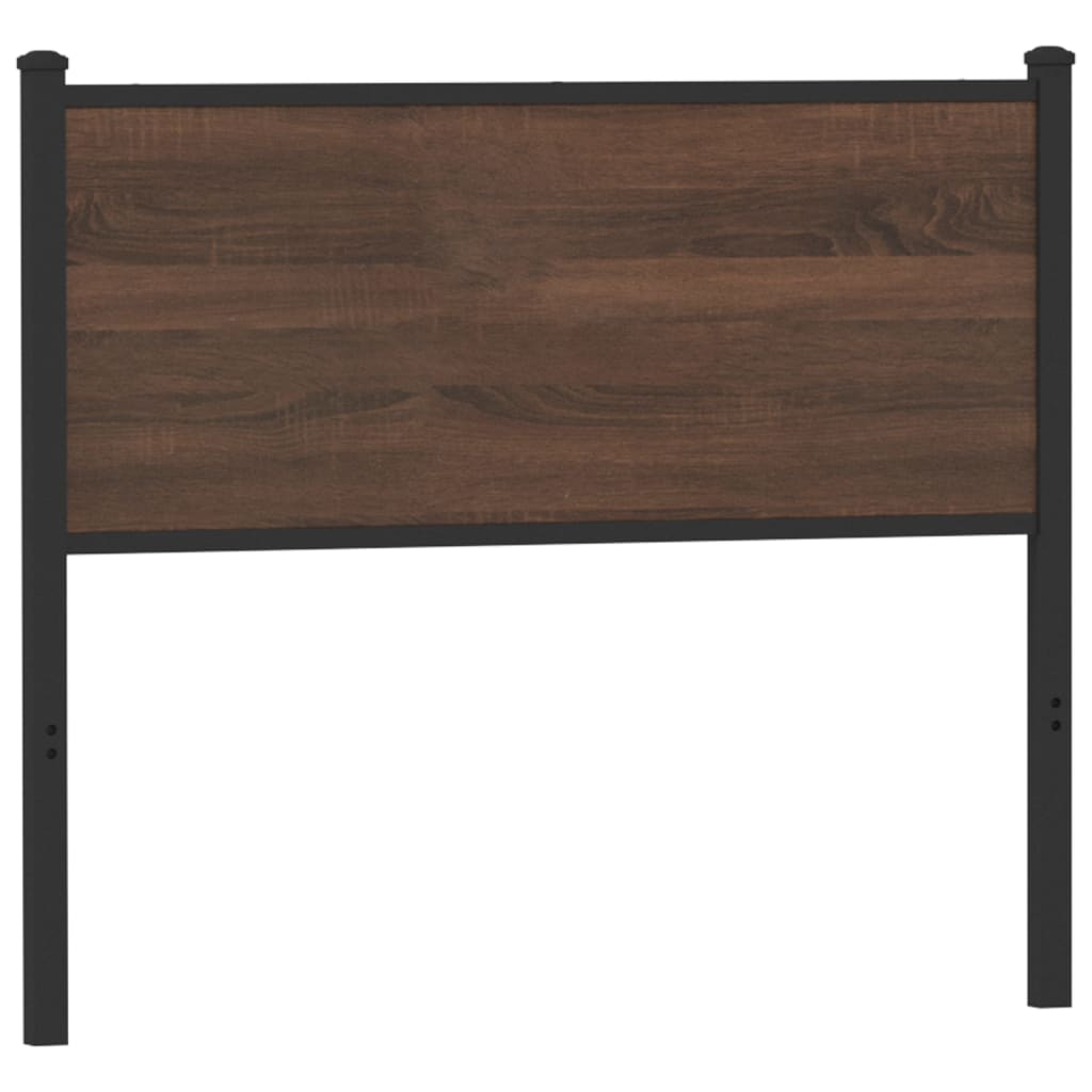 Headboard Brown Oak 107 cm Engineered Wood and Steel