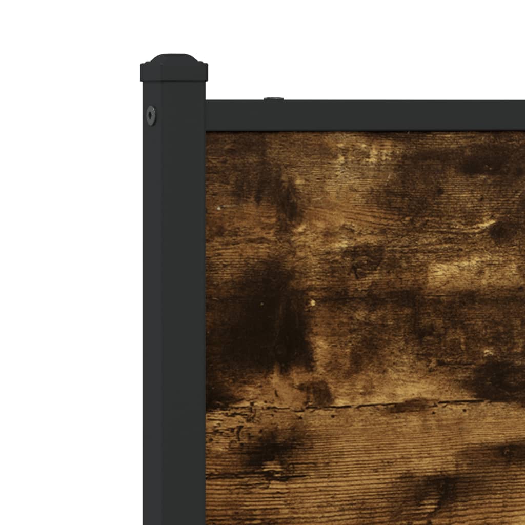 Metal Bed Frame without Mattress Smoked Oak 80x200 cm