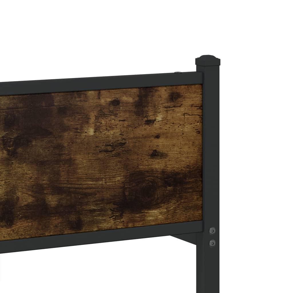 Metal Bed Frame without Mattress Smoked Oak 100x200 cm