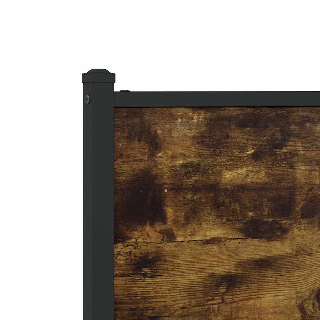 Metal Bed Frame without Mattress Smoked Oak 137x190 cm