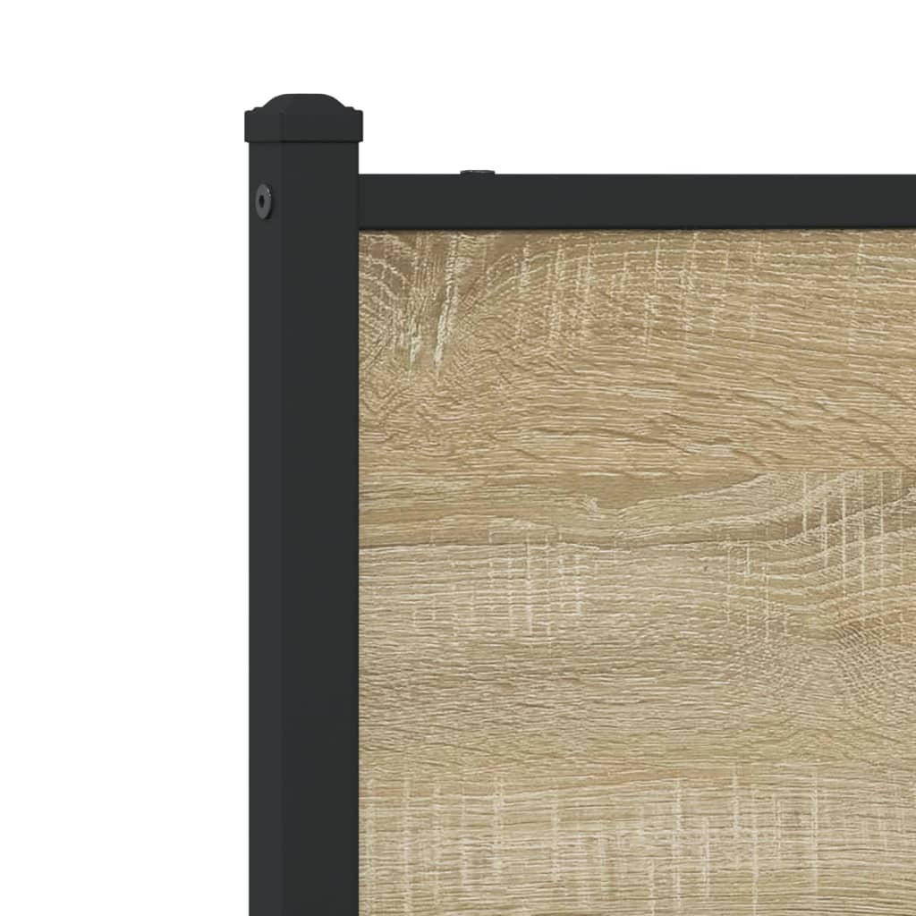 Metal Bed Frame without Mattress Sonoma Oak 100x200 cm