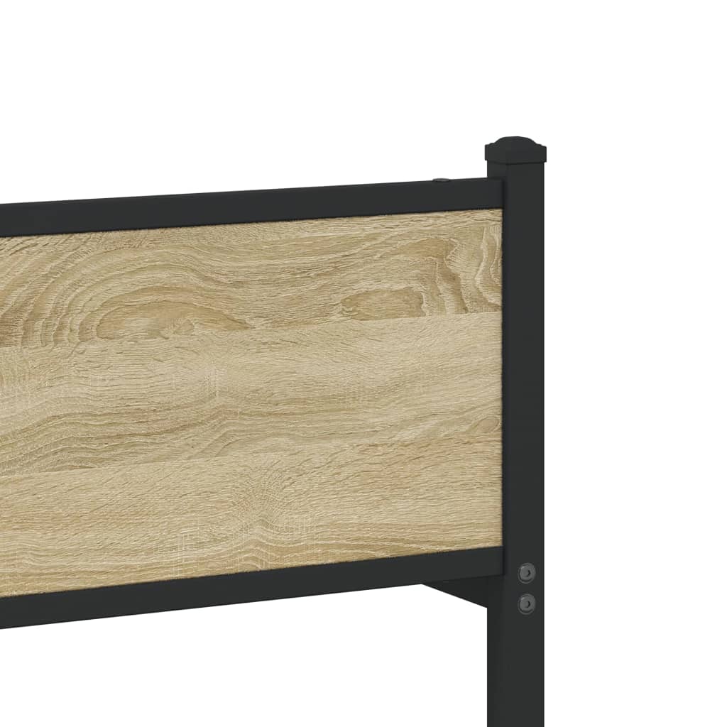 Metal Bed Frame without Mattress Sonoma Oak 120x200 cm