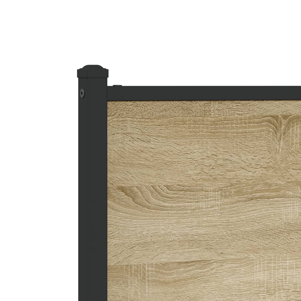 Metal Bed Frame without Mattress Sonoma Oak 140x200 cm
