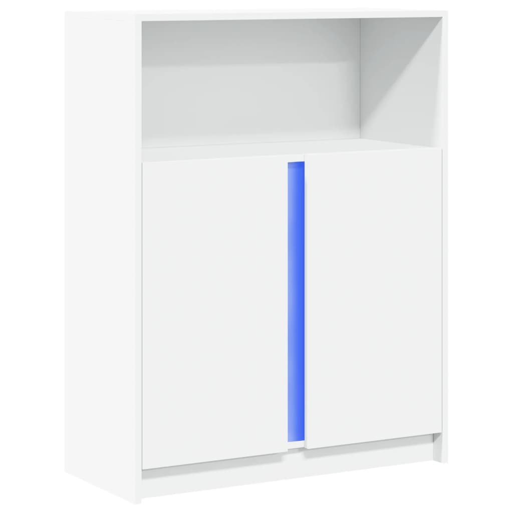 Modern Wooden Sideboard Storage Cabinet Unit With 2 Doors & LED Lights Wood