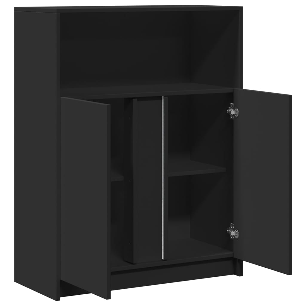 Modern Wooden Sideboard Storage Cabinet Unit With 2 Doors & LED Lights Wood