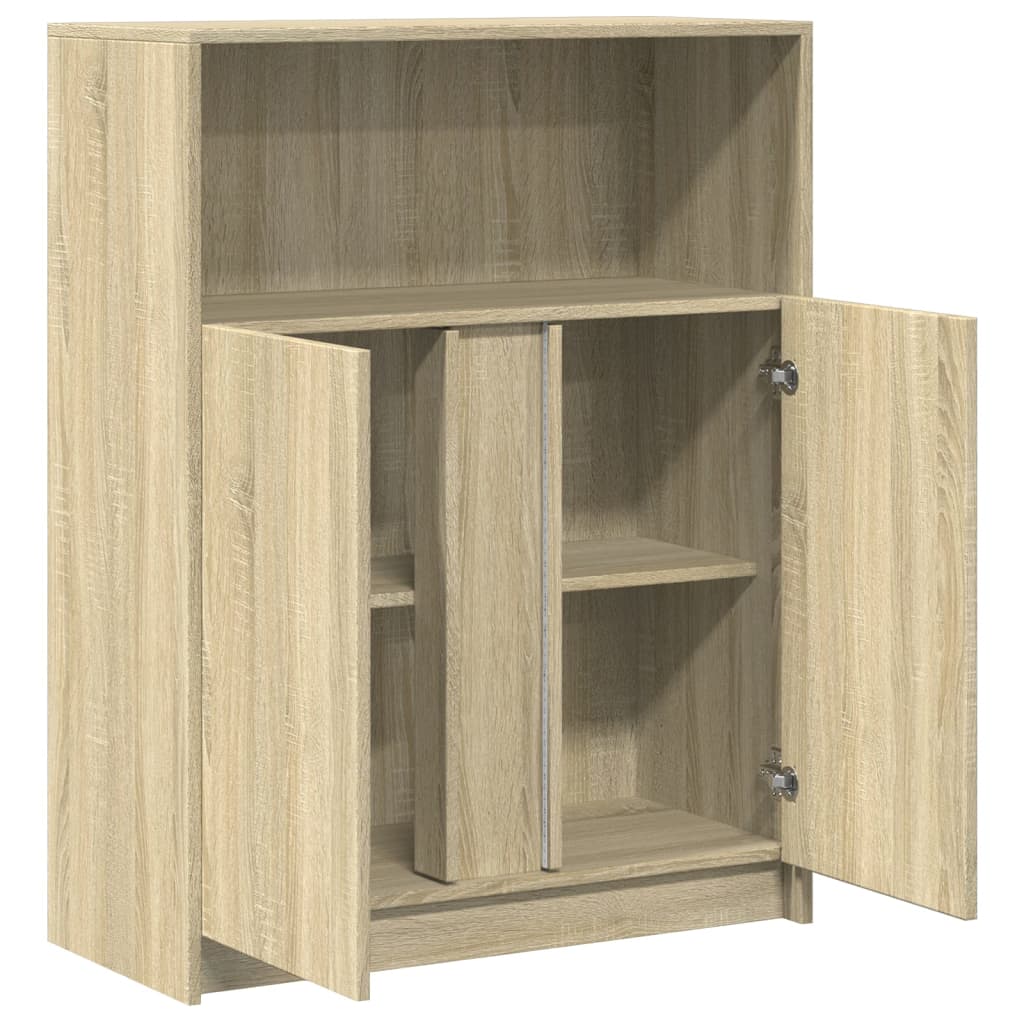 Modern Wooden Sideboard Storage Cabinet Unit With 2 Doors & LED Lights Wood