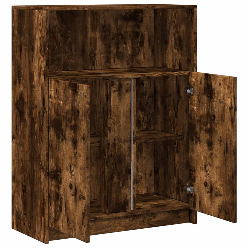 Modern Wooden Sideboard Storage Cabinet Unit With 2 Doors & LED Lights Wood