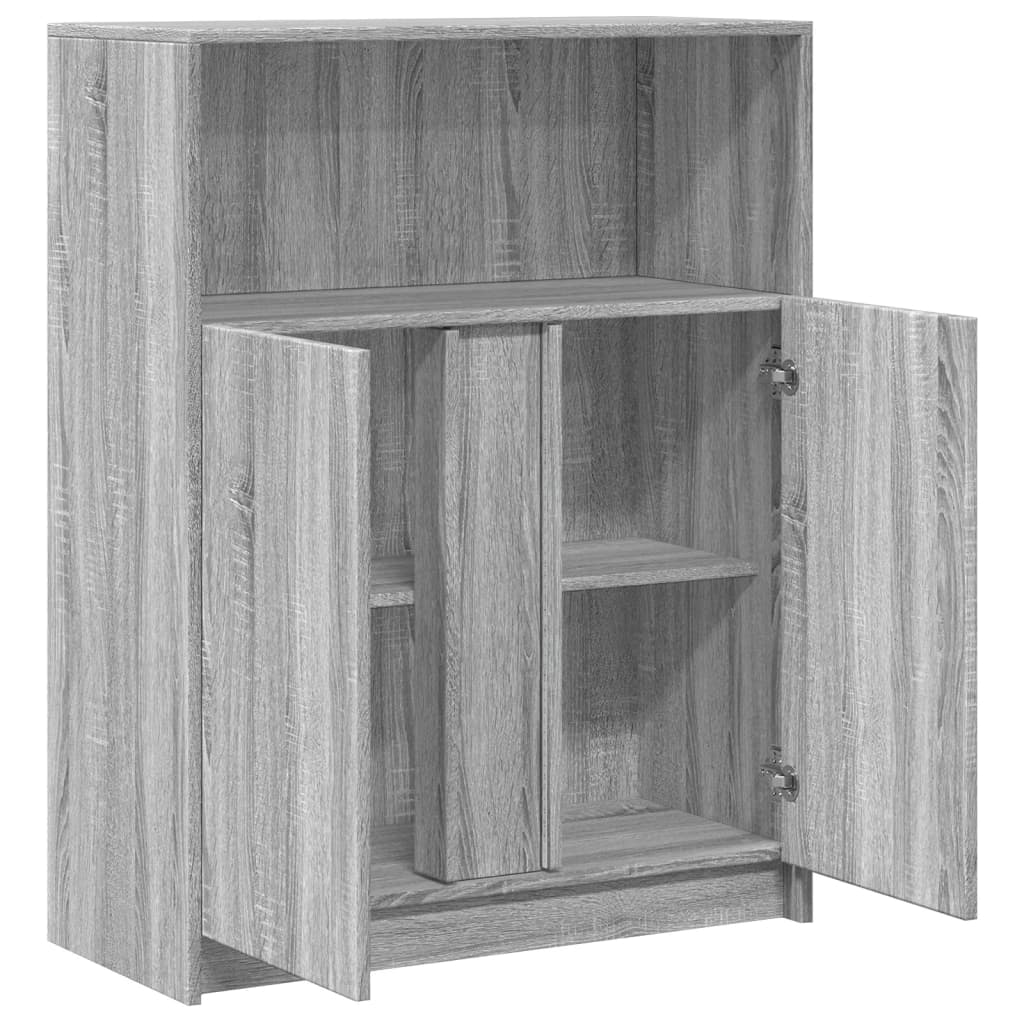 Modern Wooden Sideboard Storage Cabinet Unit With 2 Doors & LED Lights Wood