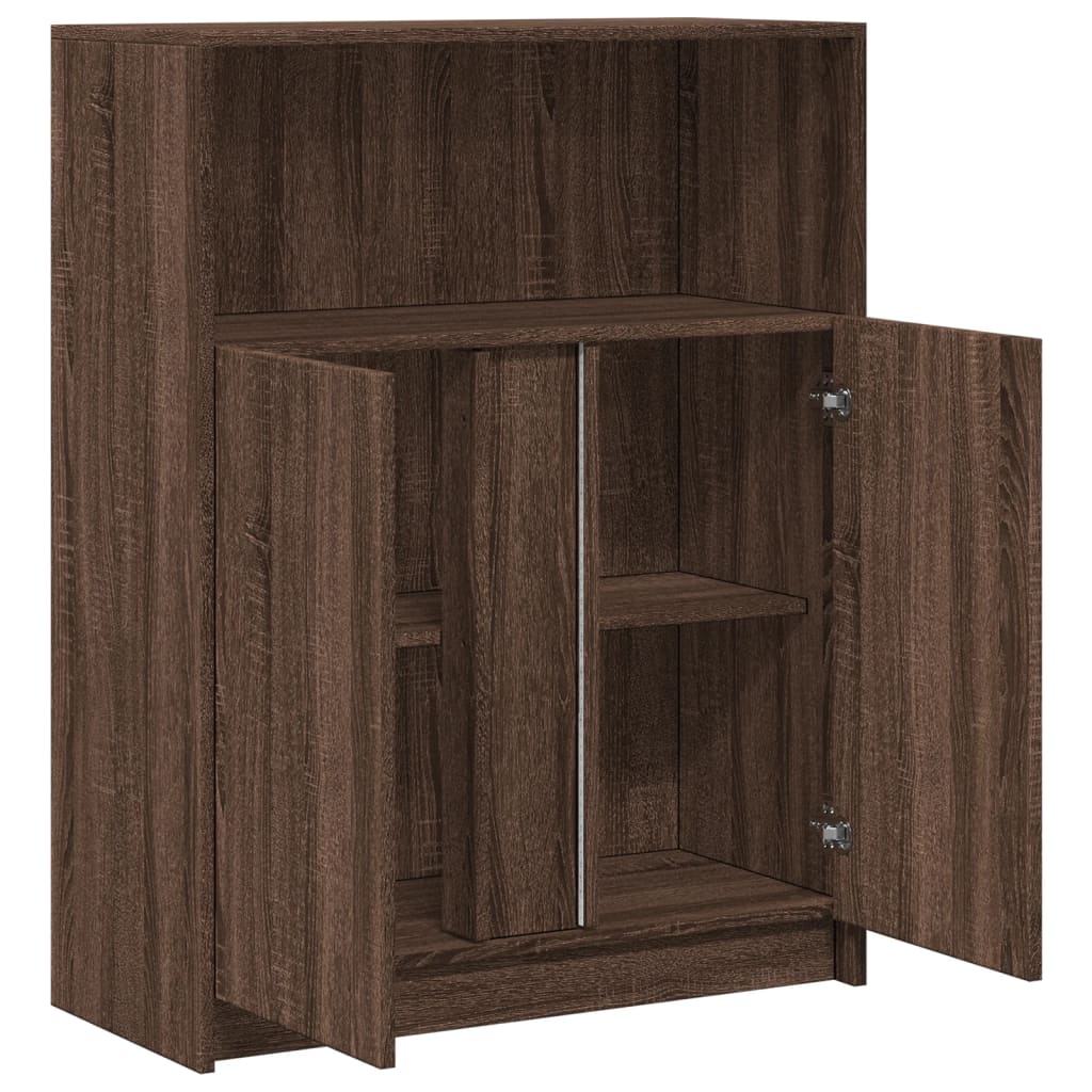 Modern Wooden Sideboard Storage Cabinet Unit With 2 Doors & LED Lights Wood