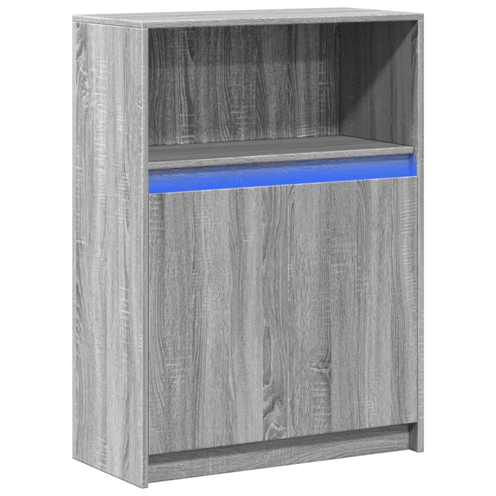 Sideboard with LED Grey Sonoma 72x34x100 cm Engineered Wood