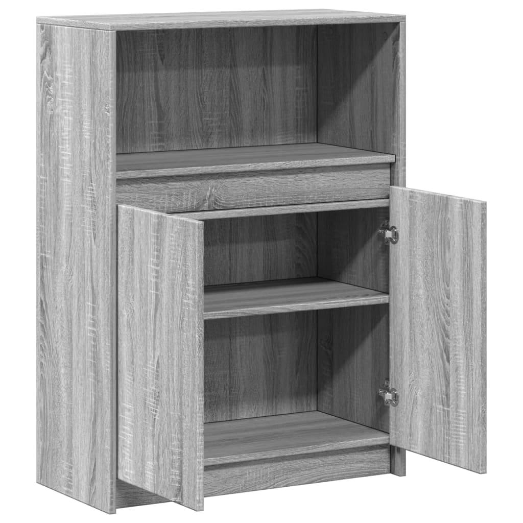 Sideboard with LED Grey Sonoma 72x34x100 cm Engineered Wood
