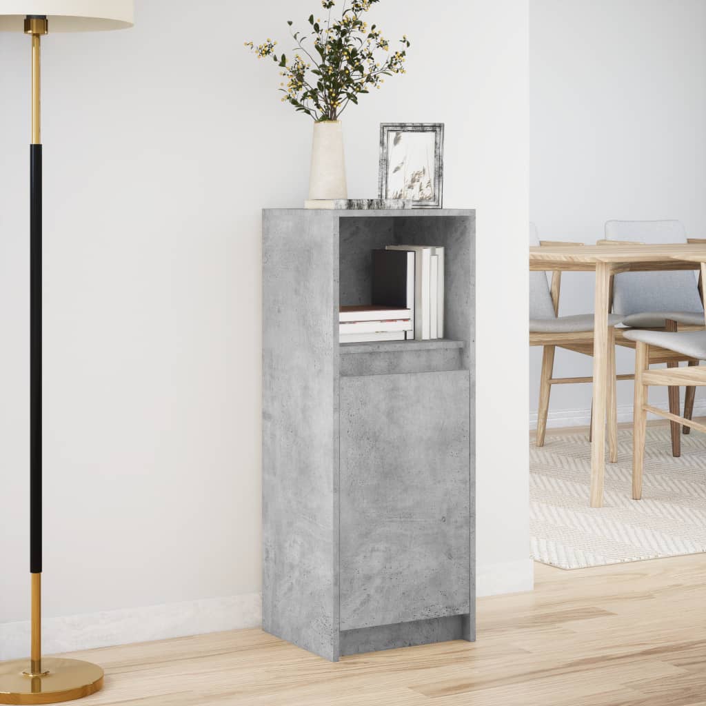 Sideboard with LED Concrete Grey 38x34x100 cm Engineered Wood