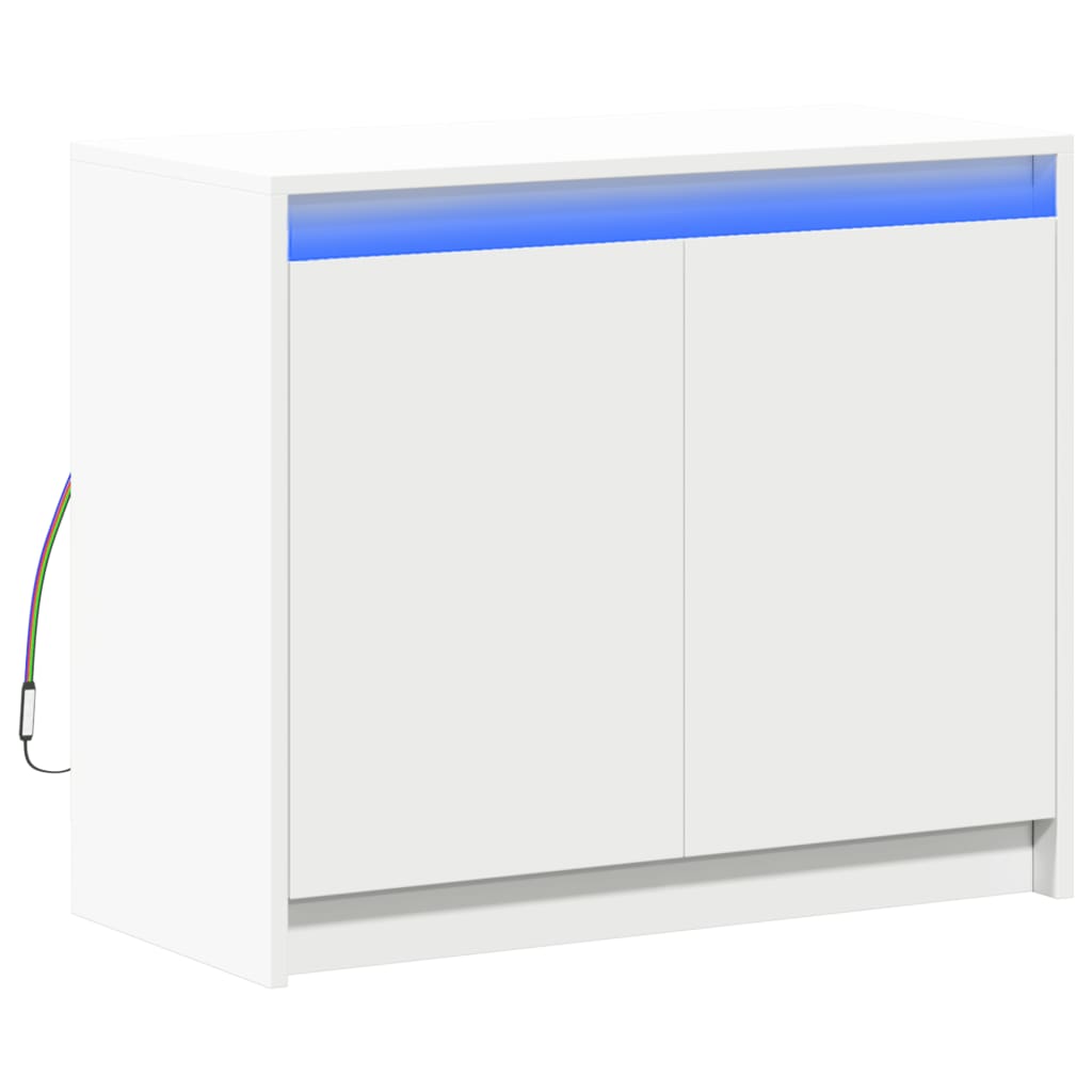 Modern Wooden 2 Door Home Sideboard Storage Cabinet Unit With LED Lights
