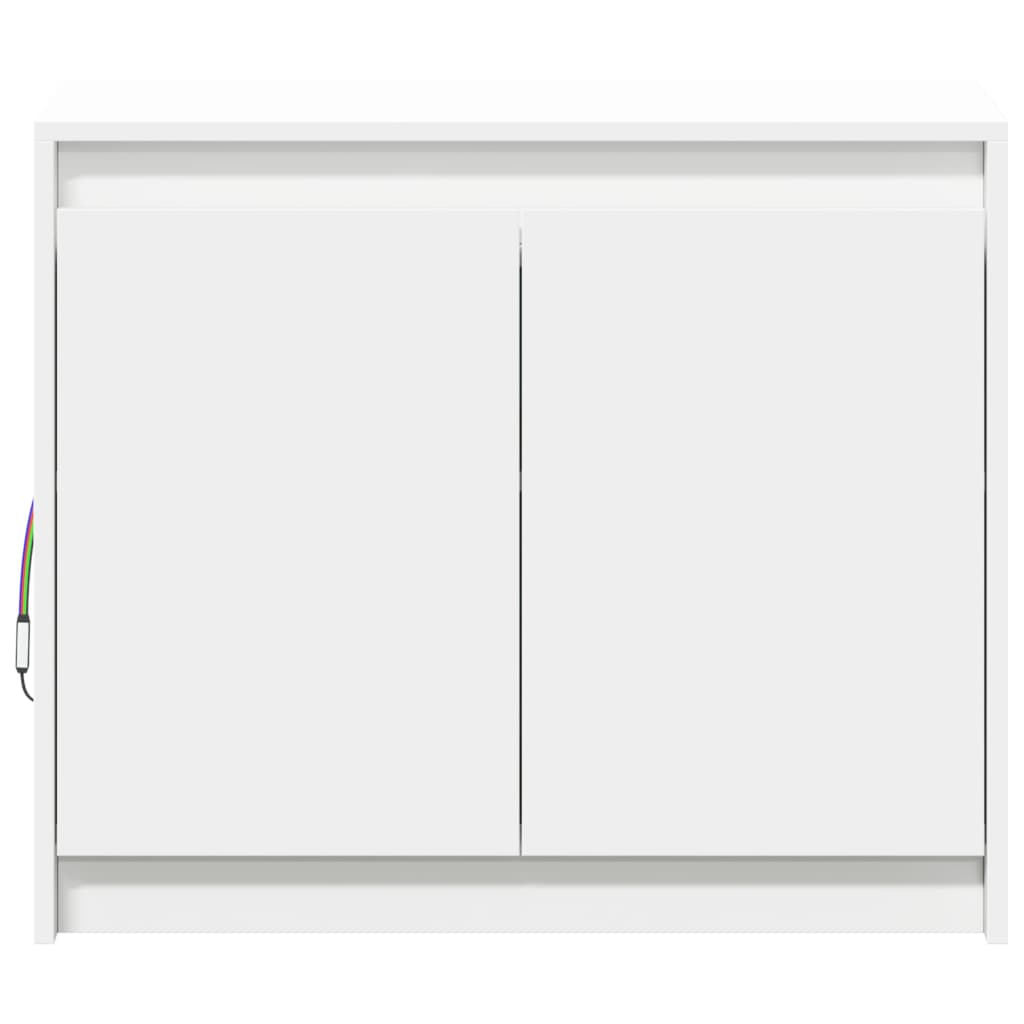 Sideboard with LED White 72x34x61 cm Engineered Wood