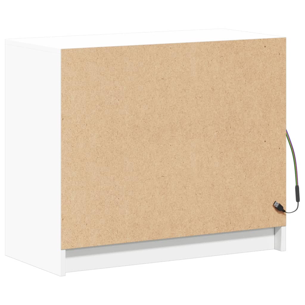 Sideboard with LED White 72x34x61 cm Engineered Wood