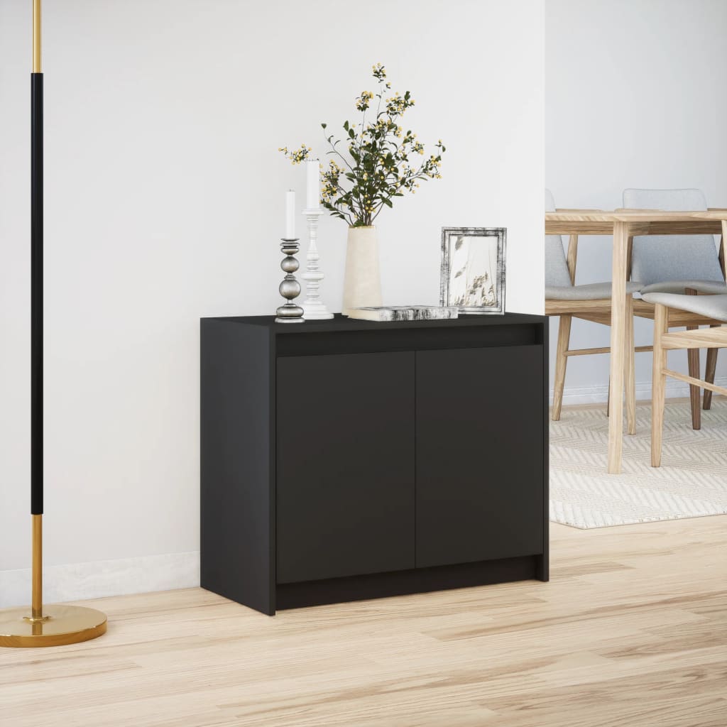 Modern Wooden 2 Door Home Sideboard Storage Cabinet Unit With LED Lights