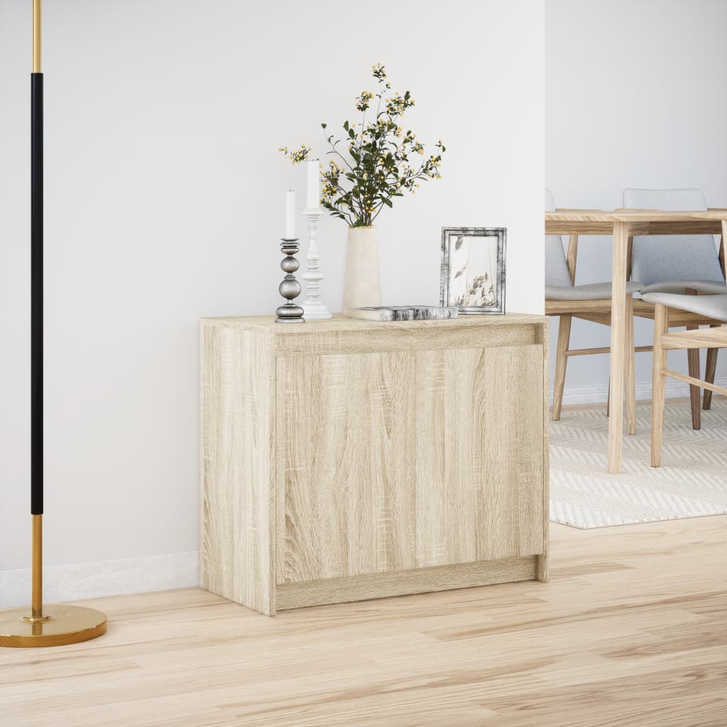Modern Wooden 2 Door Home Sideboard Storage Cabinet Unit With LED Lights