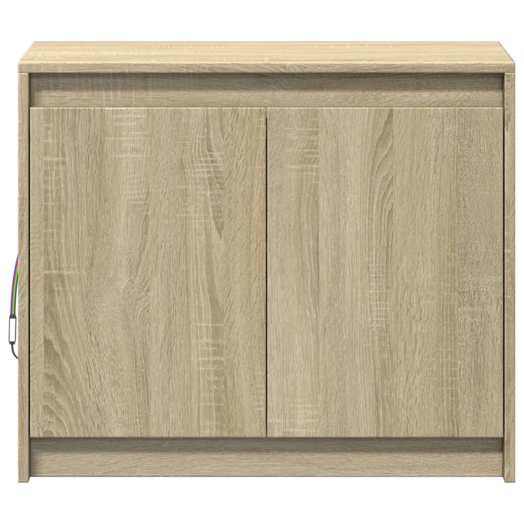 Modern Wooden 2 Door Home Sideboard Storage Cabinet Unit With LED Lights