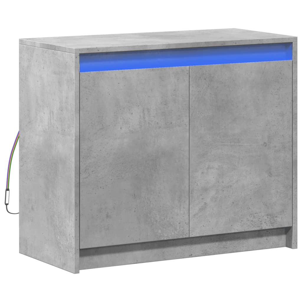 Modern Wooden 2 Door Home Sideboard Storage Cabinet Unit With LED Lights