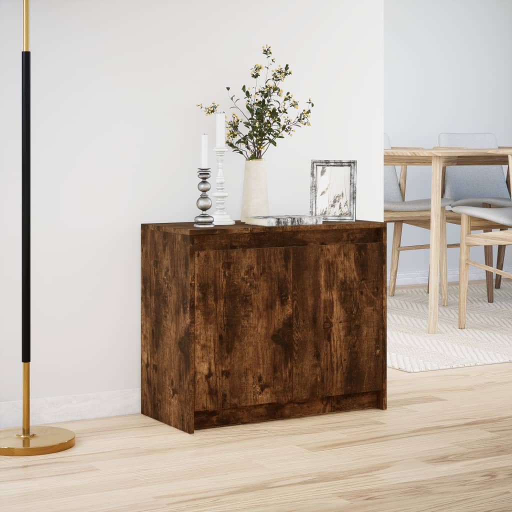 Modern Wooden 2 Door Home Sideboard Storage Cabinet Unit With LED Lights