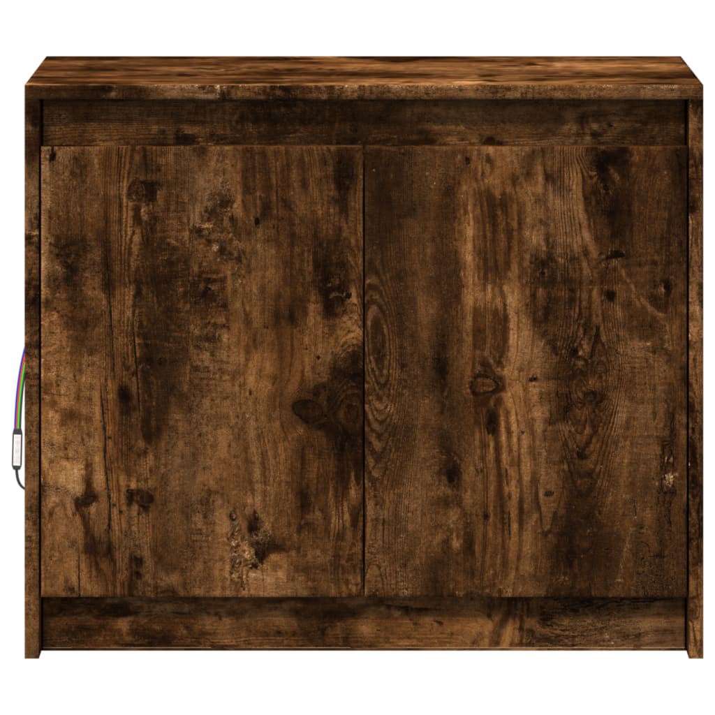 Modern Wooden 2 Door Home Sideboard Storage Cabinet Unit With LED Lights
