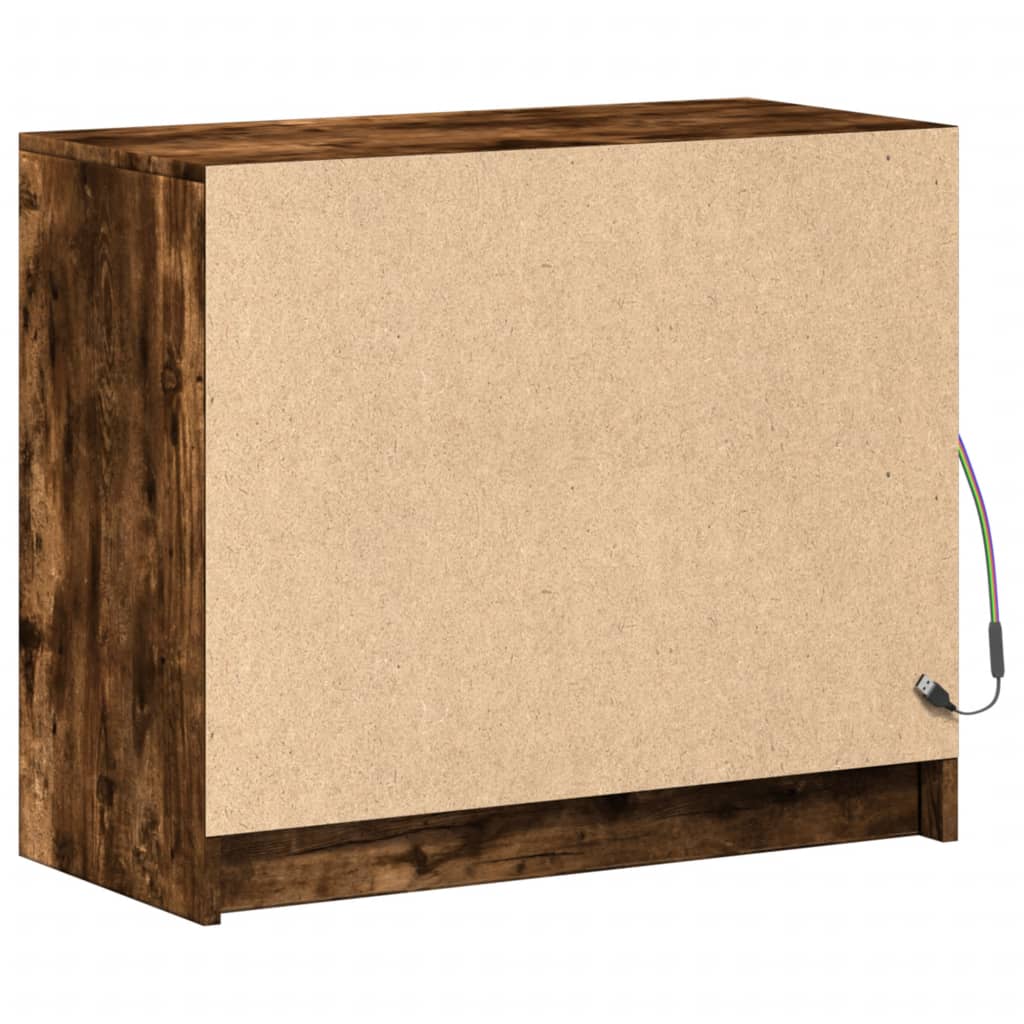 Modern Wooden 2 Door Home Sideboard Storage Cabinet Unit With LED Lights