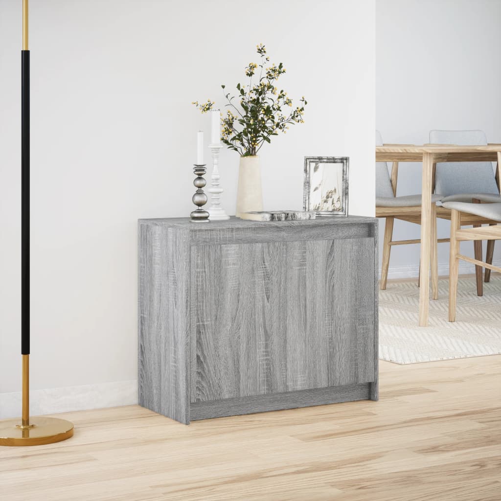 Modern Wooden 2 Door Home Sideboard Storage Cabinet Unit With LED Lights