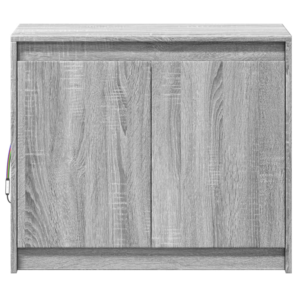 Modern Wooden 2 Door Home Sideboard Storage Cabinet Unit With LED Lights