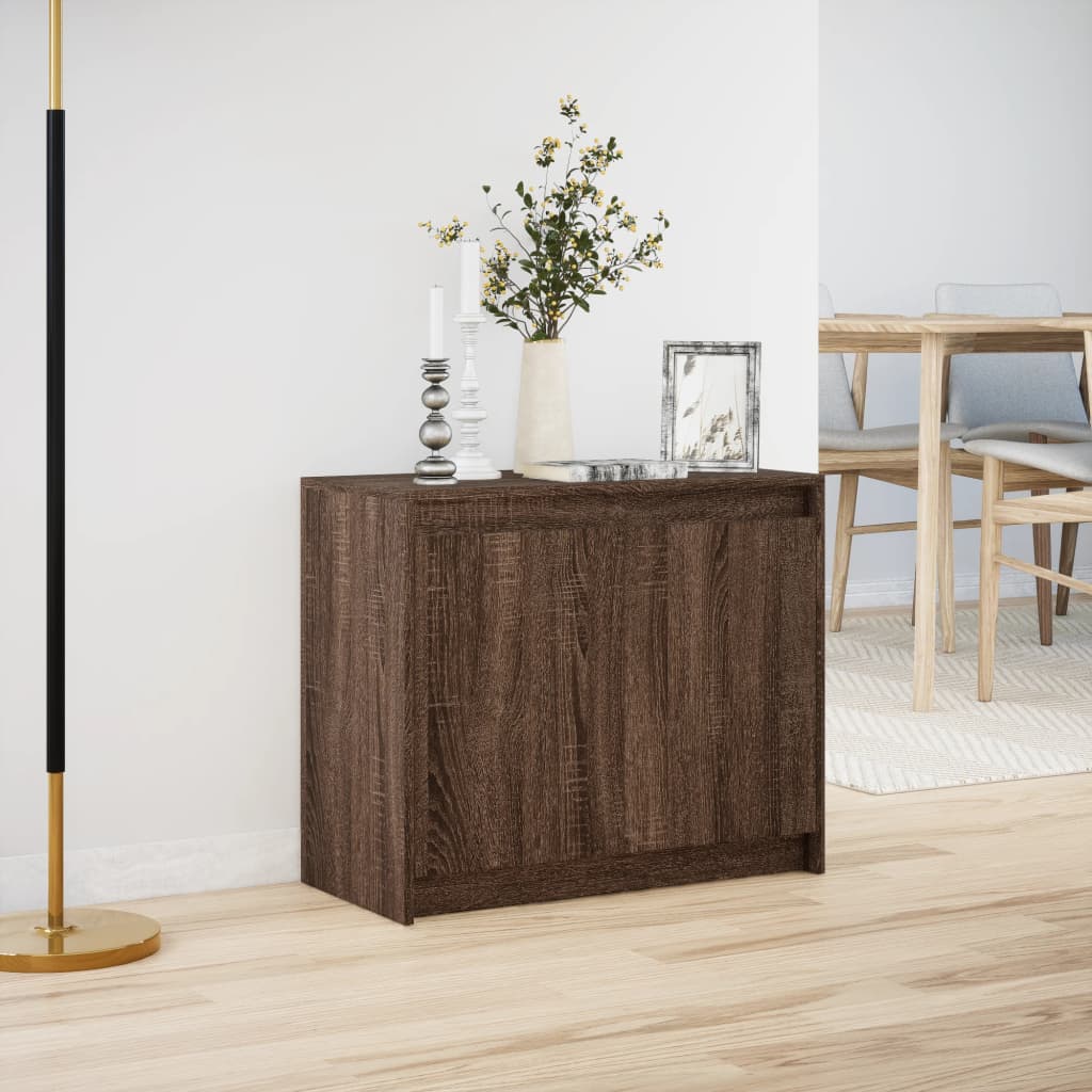 Modern Wooden 2 Door Home Sideboard Storage Cabinet Unit With LED Lights