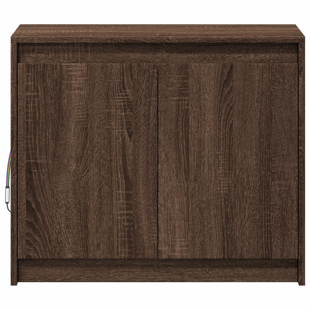 Modern Wooden 2 Door Home Sideboard Storage Cabinet Unit With LED Lights