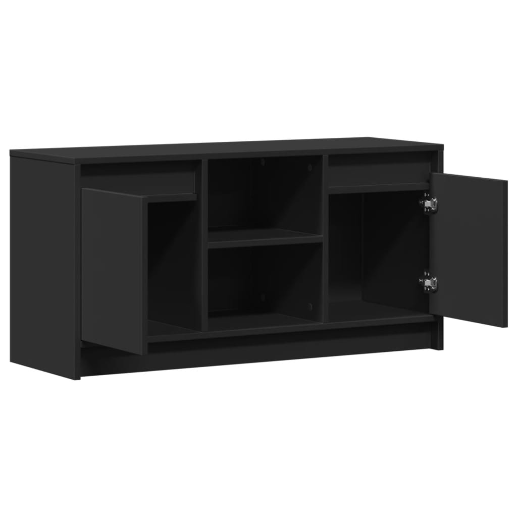 Modern Wooden 40 Inch TV Tele Stand Unit Cabinet With LED Lights & Storage