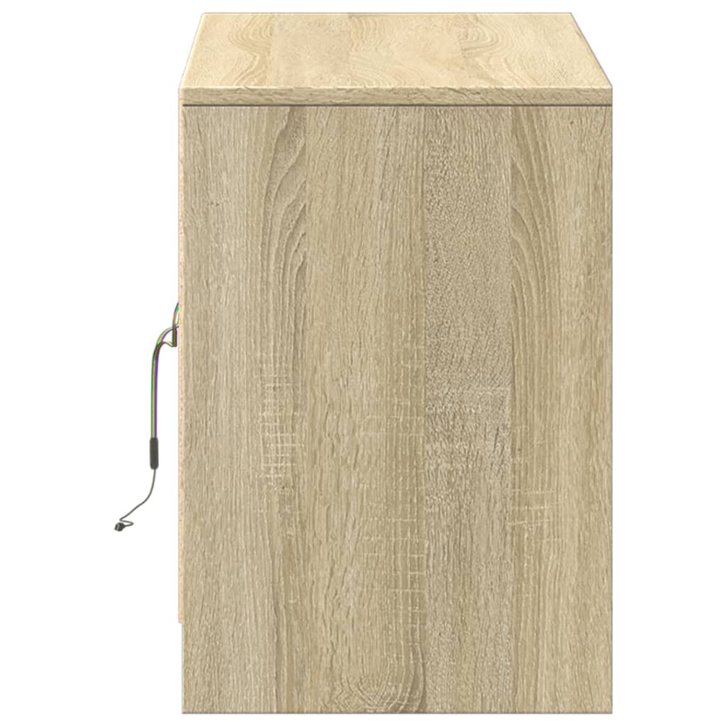 Modern Wooden 40 Inch TV Tele Stand Unit Cabinet With LED Lights & Storage