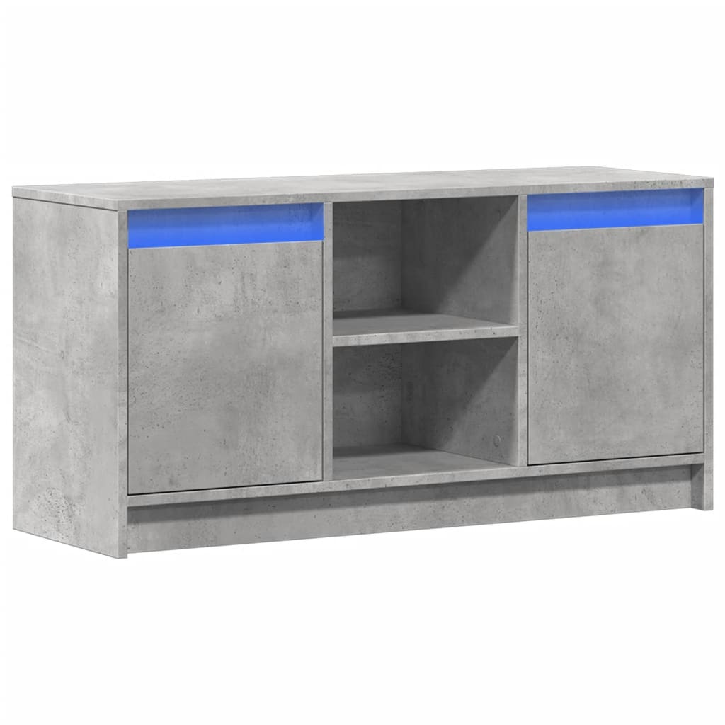 Modern Wooden 40 Inch TV Tele Stand Unit Cabinet With LED Lights & Storage